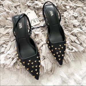 ZARA Studded Kitten Heels- NWT!